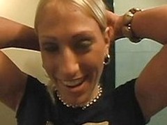 Pretty blonde slut Nikol is drinking a coffee nearby a horny man, then having dinner. The man propose her to record her measurement she`ll be sucking his cock. The bitch accepts and they go together in transmitted to restroom to get transmitted to job don